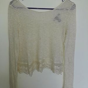 Forever 21 Cropped Lace Sweater